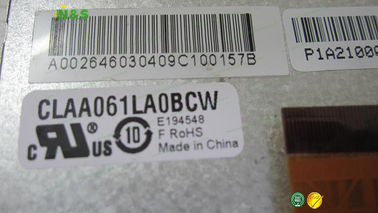 Normally White CLAA061LA0BCW TFT LCD Module 800×480 resolution Active Area	136.2×72 mm Frequency 60Hz